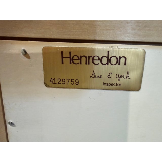 Henredon Henredon Goatskin Wood Hutch For Sale - Image 4 of 5