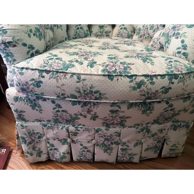 Traditional Vintage Floral Tufted Club Chair - Baker Furniture - Laura Ashley For Sale - Image 3 of 4