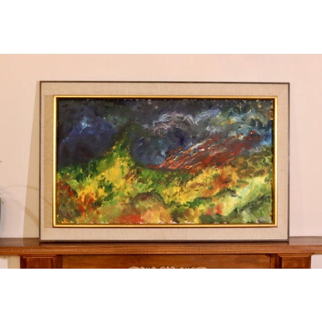 C. William, The Fire, 1974, Oil on Canvas, Framed For Sale - Image 7 of 11
