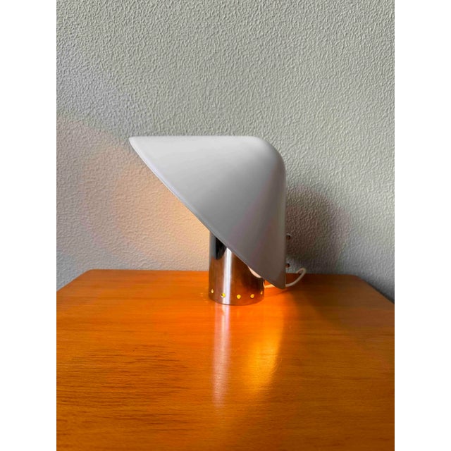 White Chioccio White Aluminum & Chrome Table Lamp by Sergio Mazza for Quattrifolio, Italy, 1970s For Sale - Image 8 of 18