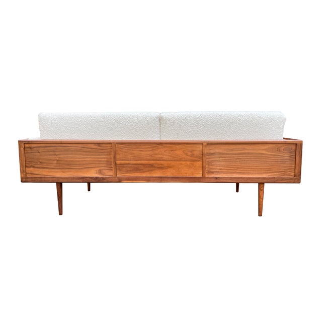Mid-Century Modern 1950s Solid Walnut Case Sofa/Daybed by Mel Smilow For Sale - Image 3 of 14