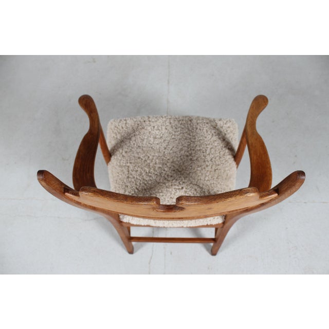 Danish Razor Blade Armchair in Oak by Henning Kjærnulf, 1970s For Sale - Image 12 of 16