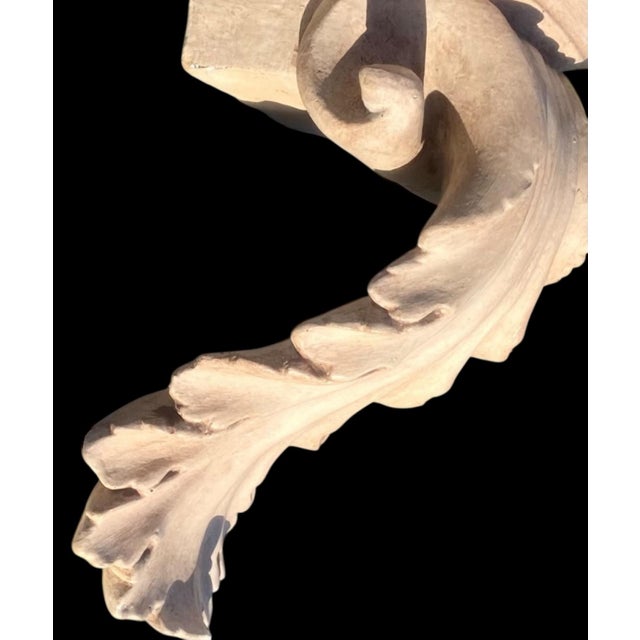 Vintage Plaster Neoclassical Style Wall Bracket With Volute and Acanthus Leaves For Sale - Image 6 of 14