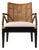 Rattan Arm Chair, Solid Mahogany Frame, Woven Backrest, Cotton Cushion, Tropical Accent Chair For Sale