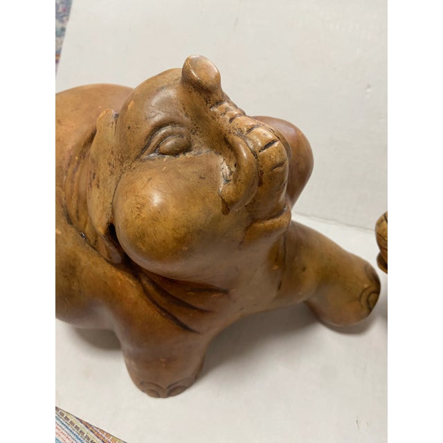 Mid-Century Sarreid Ceramic Elephant Sculpture a Pair For Sale - Image 12 of 12