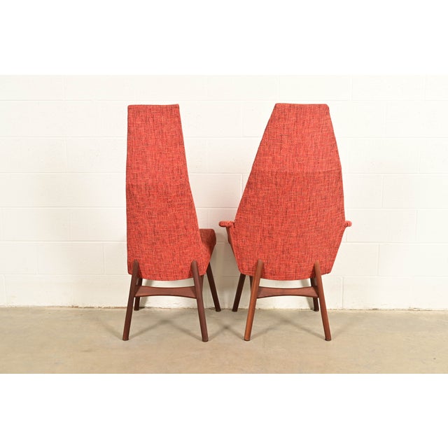 Adrian Pearsall for Craft Associates Mid-Century Modern High Back Dining Chairs, Set of Four For Sale - Image 12 of 13