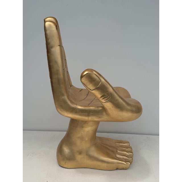 Plastic Vintage Hand Foot Boudoir Chair Style of Pedro Friedeberg For Sale - Image 7 of 12
