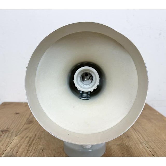 Vintage Grey Metal Wall Lamp by Josef Hurka for Napako, 1970s For Sale - Image 12 of 17