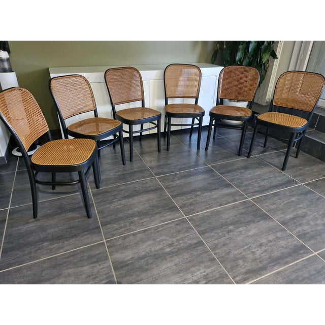Vintage Model 811 Chairs by Joseph Hoffmann, 1990, Set of 6 For Sale - Image 13 of 18