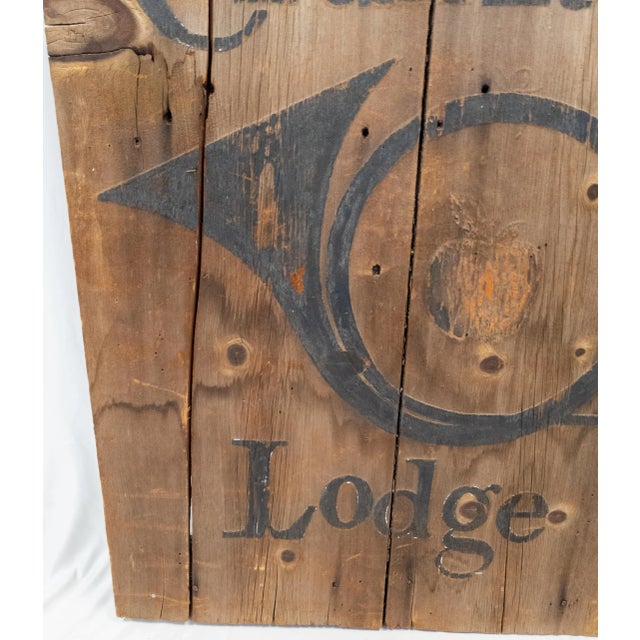 Late 19th Century Late 19th Century Primitive Rustic Crumhorn Lodge Sign For Sale - Image 5 of 10