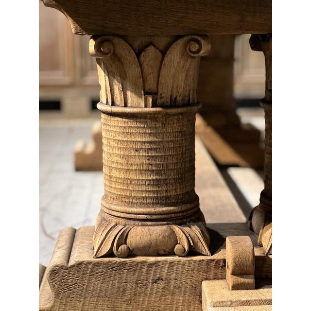 Architectural French Oak Farmhouse Dining Table, 1925 For Sale - Image 17 of 18