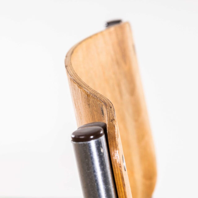 Brown Chrome Frame Stacking Chair, 1970s For Sale - Image 8 of 11