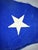Authentic vintage nautical burgee/pennant flag featuring a striking cobalt blue cotton field with an appliqué white star...