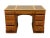 Sligh-Lowry Furniture Co. Sligh Furniture Solid Knotty Pine Rustic Early American 48" Student Writing Desk W. Tooled Leather Top For Sale - Image 4 of 12