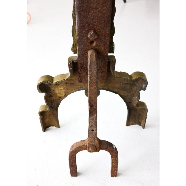 Early 19th Century Early 19th Century French Baroque Bronze Figural Andirons For Sale - Image 5 of 14