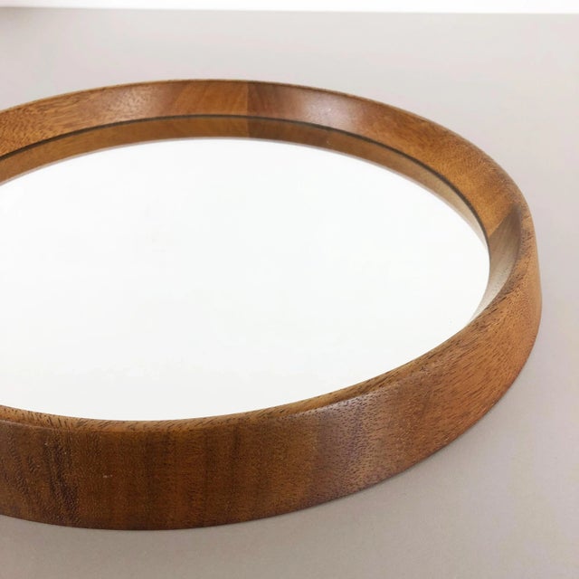 Wood Germany Crystal Glass and Oakwood Mirror, 1960s For Sale - Image 7 of 18