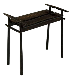 David Ebner, American Studio Craft, Ebony Wood, Rare Torii Side Table, Usa, 1984