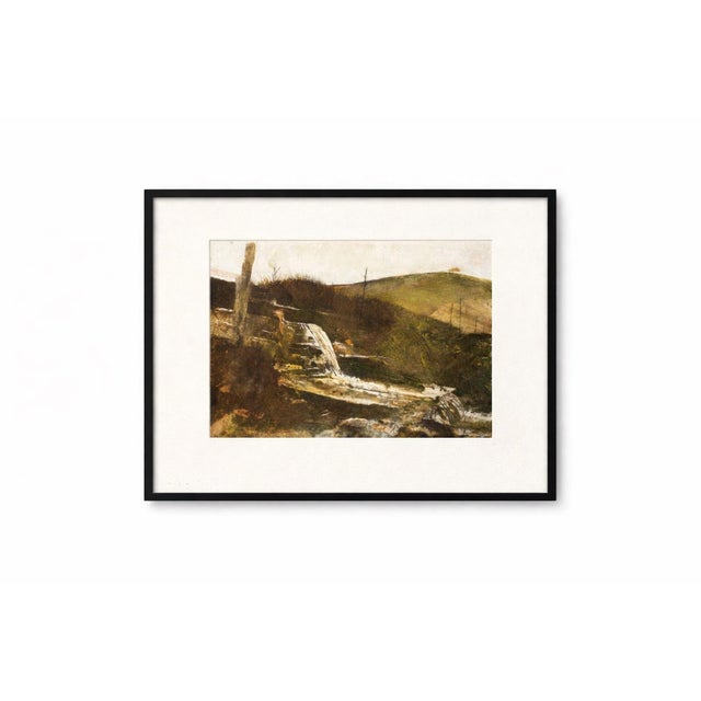 Drawing/Sketching Materials Mid 20th Century Wyeth Study Pair — Hillside Waterfall Study & Landscape Composition — Plates 41–42 For Sale - Image 7 of 12