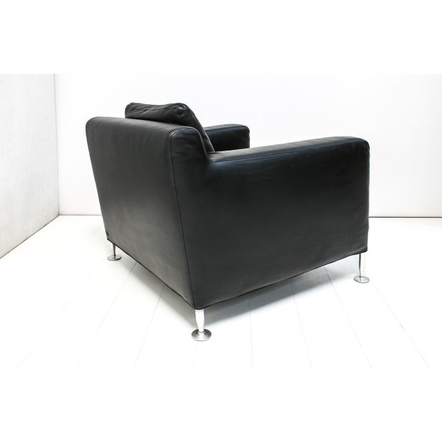 Metal Harry Chairs in Black Leather by Antonio Citterio for B&B Italia, 1990s, Set of 2 For Sale - Image 7 of 14