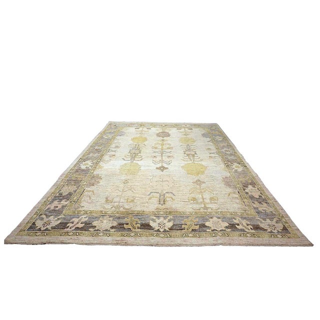 Condition: New Origin: Turkey Design: Oushak Actual size: 9'11"x13'5" Thickness: 1/8" -1/4" Colors: Ivory, Slate, Yellow,...