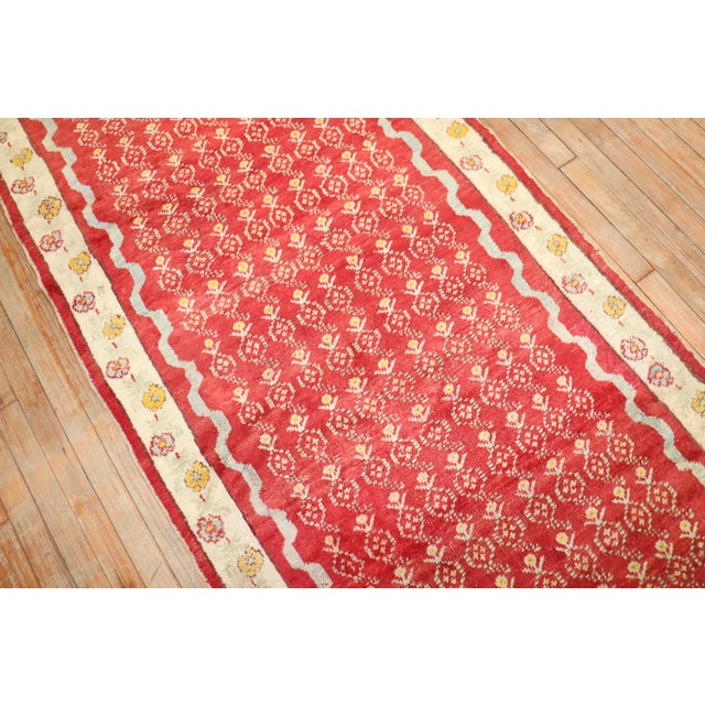 Zabihi Collection Antique Turkish Ghiordes Runner - 3'6" x 11'6" For Sale In New York - Image 6 of 18