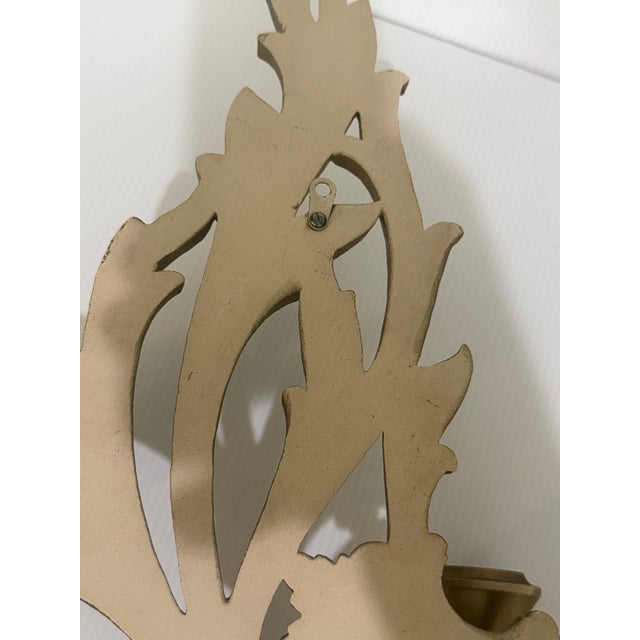 Vintage Hollywood Regency Gold Three-Arm Wall Sconce, Syroco Style For Sale - Image 12 of 12