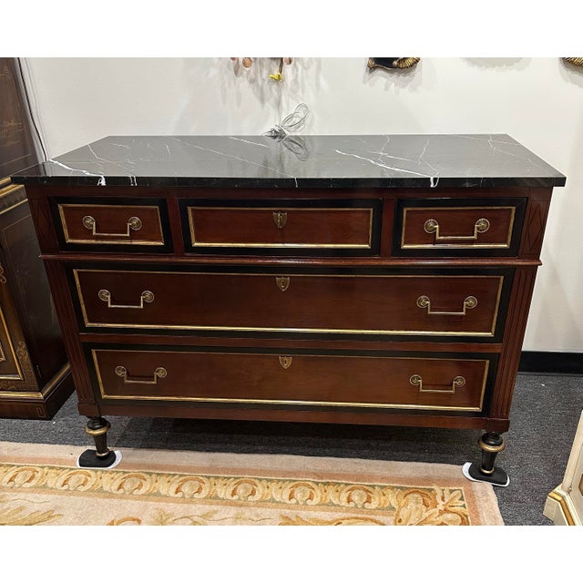 Brown Baker Furniture Historic Charleston Collection Marble Top Dresser For Sale - Image 8 of 12
