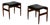 Scandinavian Teak Stools with Black Leatherette Seats, 1960s, Set of 2 For Sale