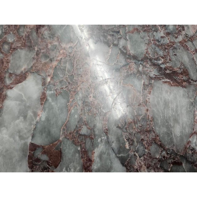Mid 20th Century Exotic Marble Oval Italian Dining Table With Pedestal Base For Sale - Image 9 of 12