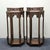 Brown Pair of Vintage Chinese Hardwood Inlaid Hexagonal Pedestal Tables (Flower Stands) For Sale - Image 8 of 12