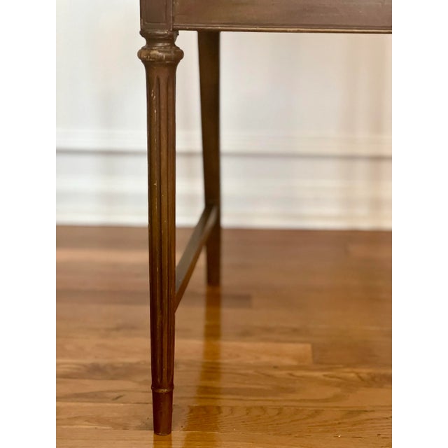 Wood 1920s French Louis XVI Style Caned Seat and Back Carved Oak Vanity Chair For Sale - Image 7 of 12