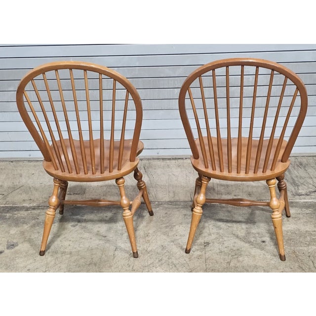 Set of 6 Mid 20th Century Sold Maple Bow Back Windsor Chairs For Sale - Image 11 of 12