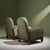 1930s Art Deco Lounge Chairs in Sage Upholstery with Oak Frames, Netherlands, Set of 2 For Sale - Image 5 of 9