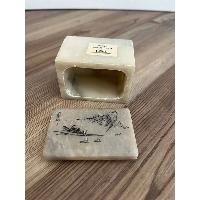 Vintage Chinese Stone Trinket Box For Sale - Image 4 of 7