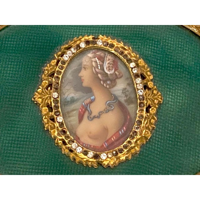 19th Century C1860 French Louis XVI Bronze Enamel Jewelry Box - 1 Pc For Sale - Image 5 of 11