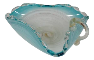 Vintage Italian Hand Blown Venetian Murano Candy Dish