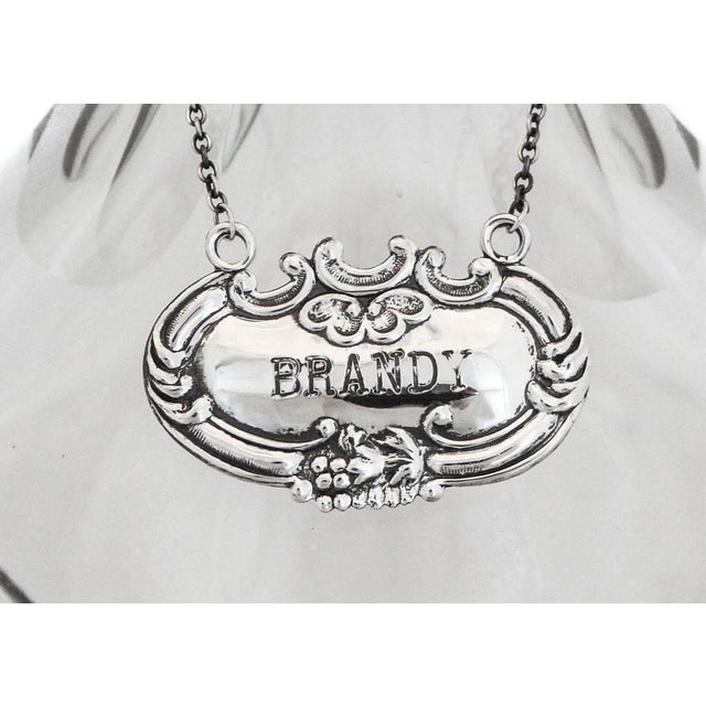 American 1930s Sterling “Brandy” Liquor Label For Sale - Image 3 of 5