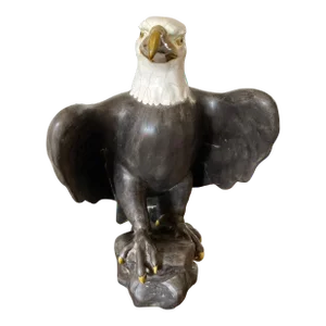 Vintage Bald Eagle Ceramic Statue by Anthony Freeman & McFarlin Potteries of California