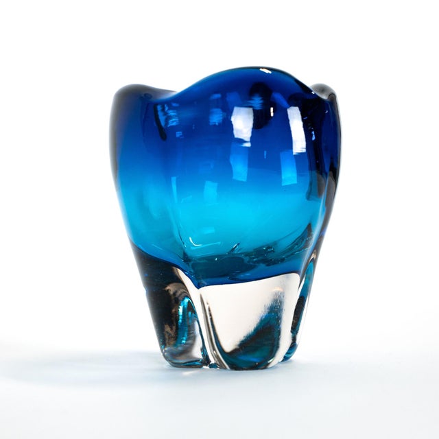 1960s European Blue Art Glass "Molar" Vase by Whitefriars For Sale In Boston - Image 6 of 8