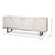 Contemporary Credenza, 94" - Embossed White Leather on Iron Base For Sale - Image 11 of 11