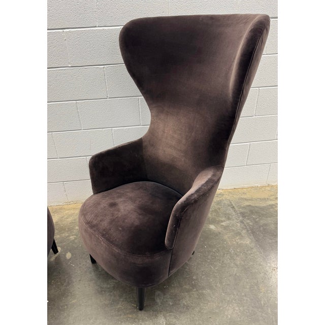 Textile Tom Dixon for George Smith Wingback Chairs For Sale - Image 7 of 9