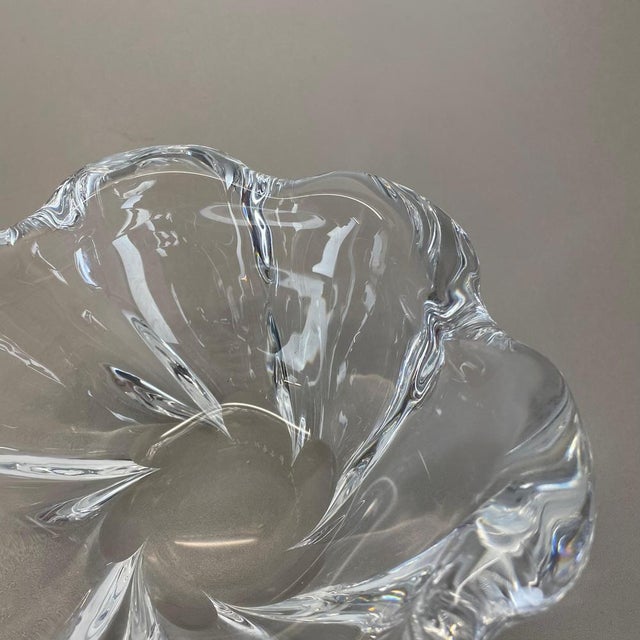 Glass Large Floral Glass Shell Ashtray from Orrefors, Sweden, 1970s For Sale - Image 7 of 17