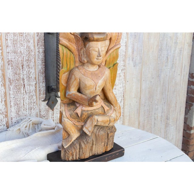19th Century Antique Semi-Oxidized Carved Deity Statue For Sale - Image 5 of 8
