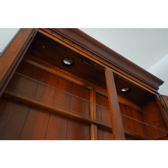 Wood Lexington Country Cherry China Cabinet Hutch For Sale - Image 7 of 18