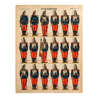 1880s - 1890s French Military Print - Imagerie d'Épinal #72 - Cuirassiers For Sale