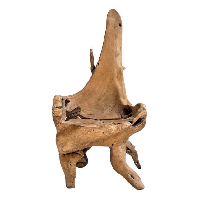 Vintage Organic Modern Teak Root Chair For Sale