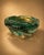 1970s Vintage Murano Style Bullicante Green Art Glass Ashtray, Mid-Century Modern Italian Glass Bowl For Sale - Image 5 of 9