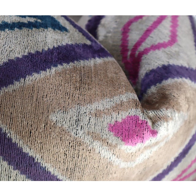 Textile Contemporary Earth Tones Velvet Throw Pillow & Down Insert For Sale - Image 7 of 10