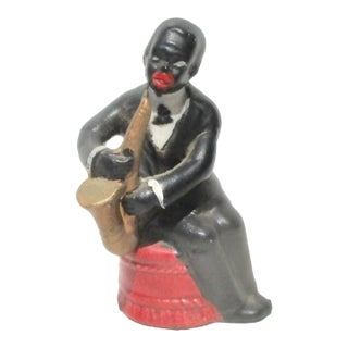 Vintage Japanese Porcelain Black Jazz Musician For Sale