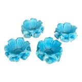 Fratelli Toso Italian Murano Glass Flower Petal Bowl Candle Votive Holders For Sale